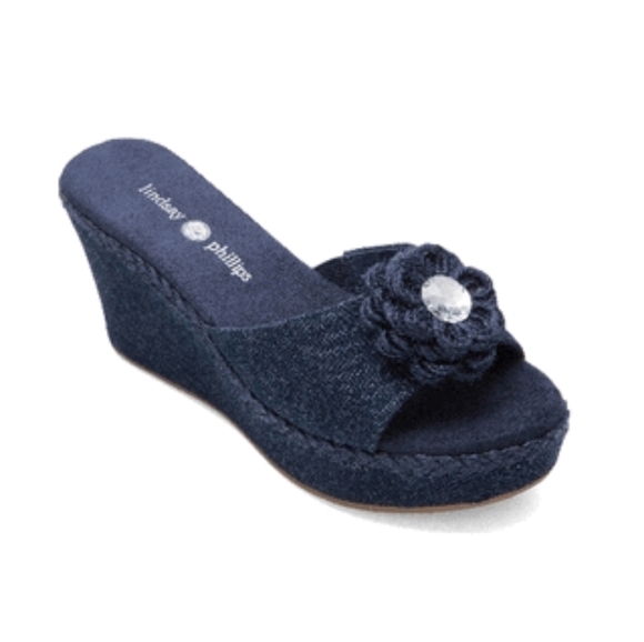 Lindsay Phillips Devon Wedges-Denim